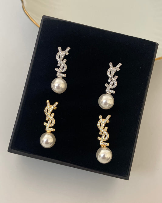 Ysln Drop pearl luxe earring