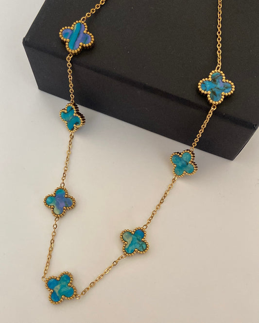 Teal Clover Necklace