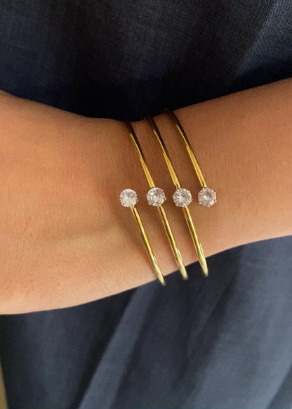 Four Layered Solitaire Bangle Bracelet - Baby Size (2.0 to 2.2)