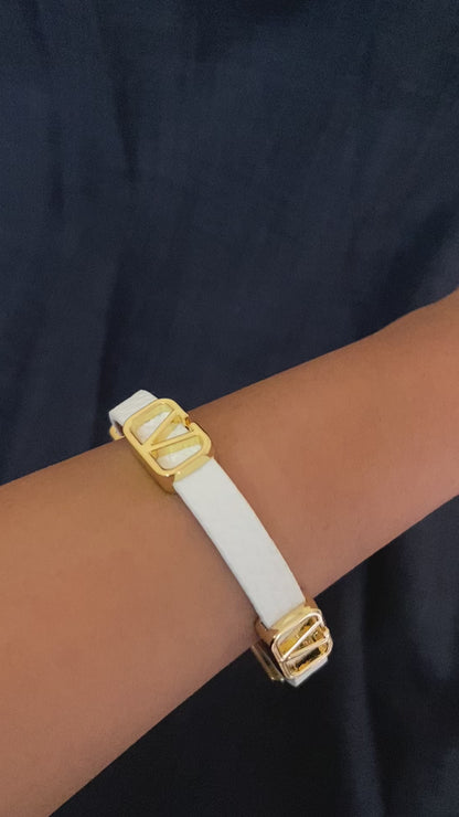 Classic V Belt Bracelet - White