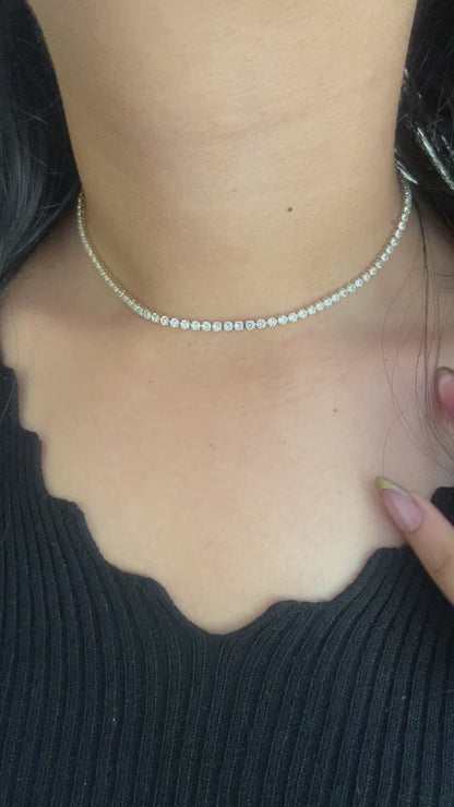 Iced Out Gold Tennis Necklace