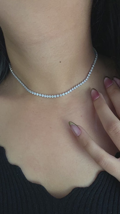 Iced Out Silver Tennis Necklace