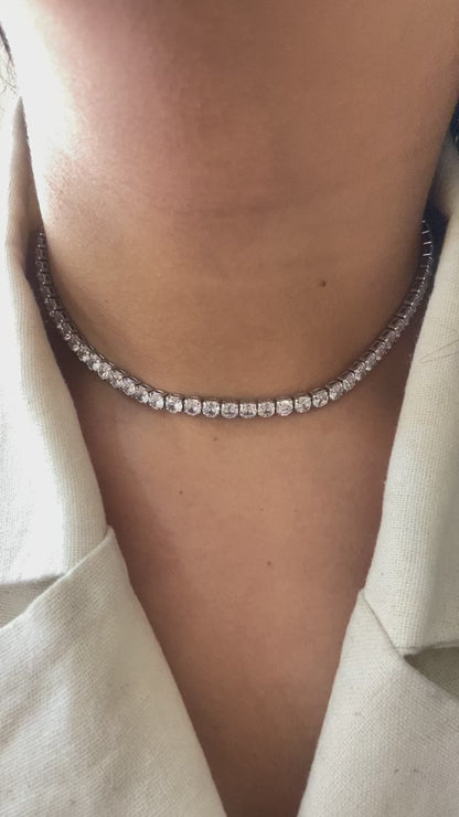 Diva Silver Tennis Necklace