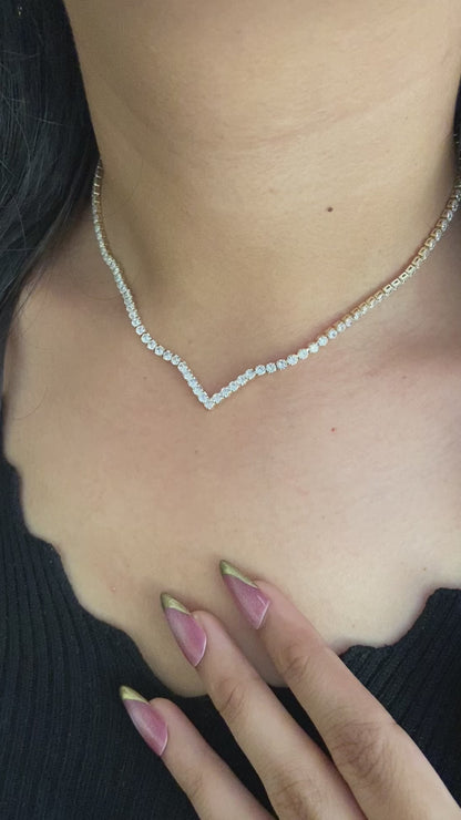 Veronica Gold Tennis Necklace