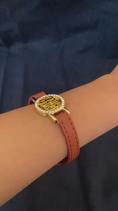 Classic MUMU Leather Belt Bracelet- Brown