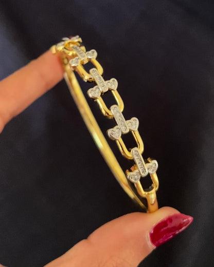 Hinged Link Bangle Bracelet