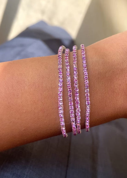 Morganite Scarlet Confetti Bracelets - Set of 6