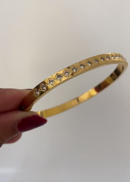 Quilted Pattern Bangle Bracelet