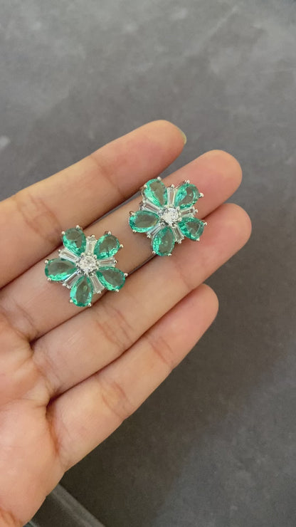 Cloud Flower Crystal Earring