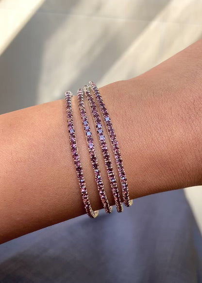 Pink Scarlet Confetti Bracelets - Set of 6