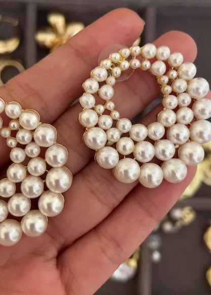 Pearl Glam Statement Earrings
