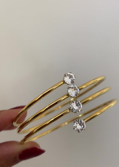 Four Layered Solitaire Bangle Bracelet - Baby Size (2.0 to 2.2)