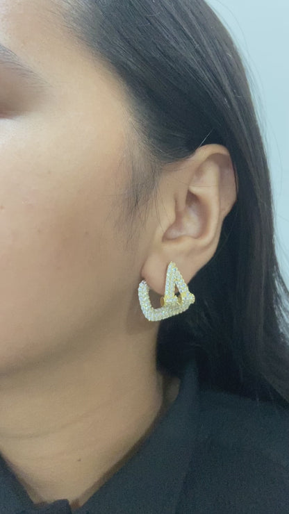 V luxe Earring ( 2 in 1 )