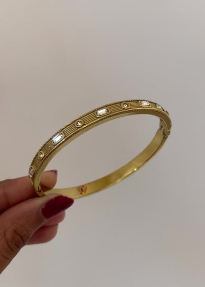 Baguette Crystal Bangle Bracelet