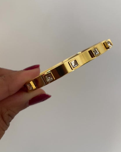 Square Stud Bangle Bracelet - Baby Size (2.0 to 2.2)