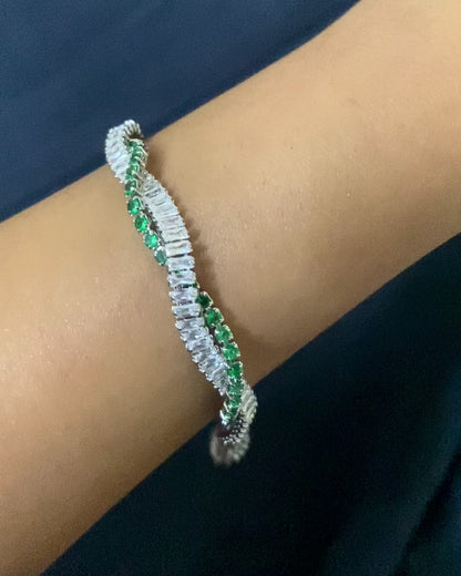 Emerald Cubic Zirconia Tennis Bracelet