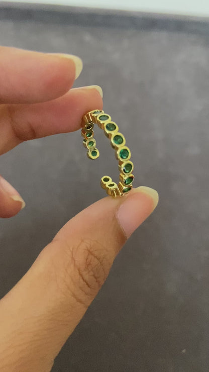 Round Emerald Ring (Adjustable)