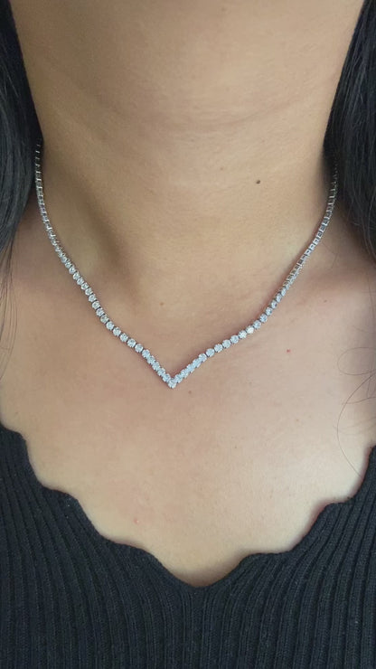 Veronica Silver Tennis Necklace
