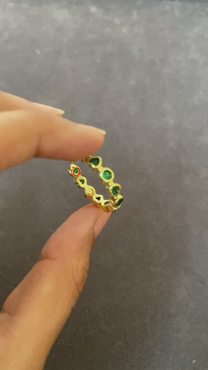 Emerald  Heart Ring