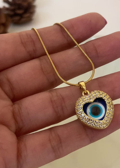 Evil Eye Heart Necklace