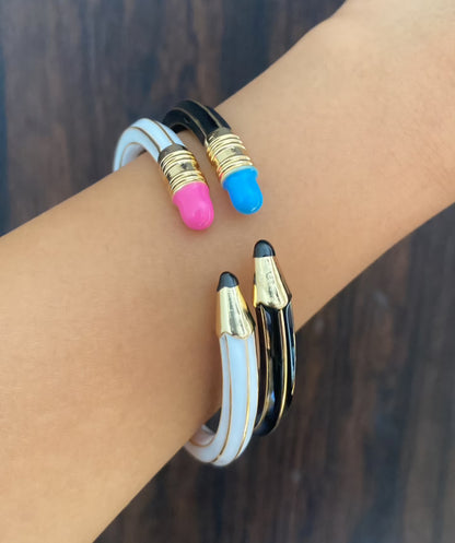 Glossy Pencil Cuff Bracelets