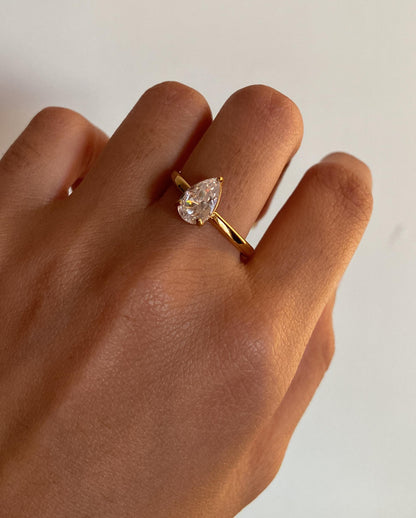 Pear Cut Solitaire Adjustable Ring
