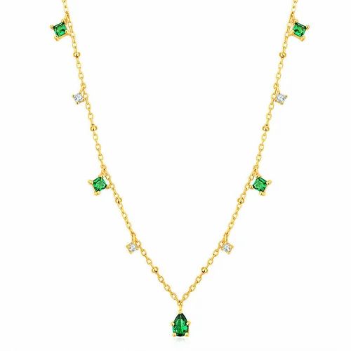 Emerald Diamond Charm Neckpiece