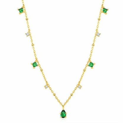 Emerald Diamond Charm Neckpiece