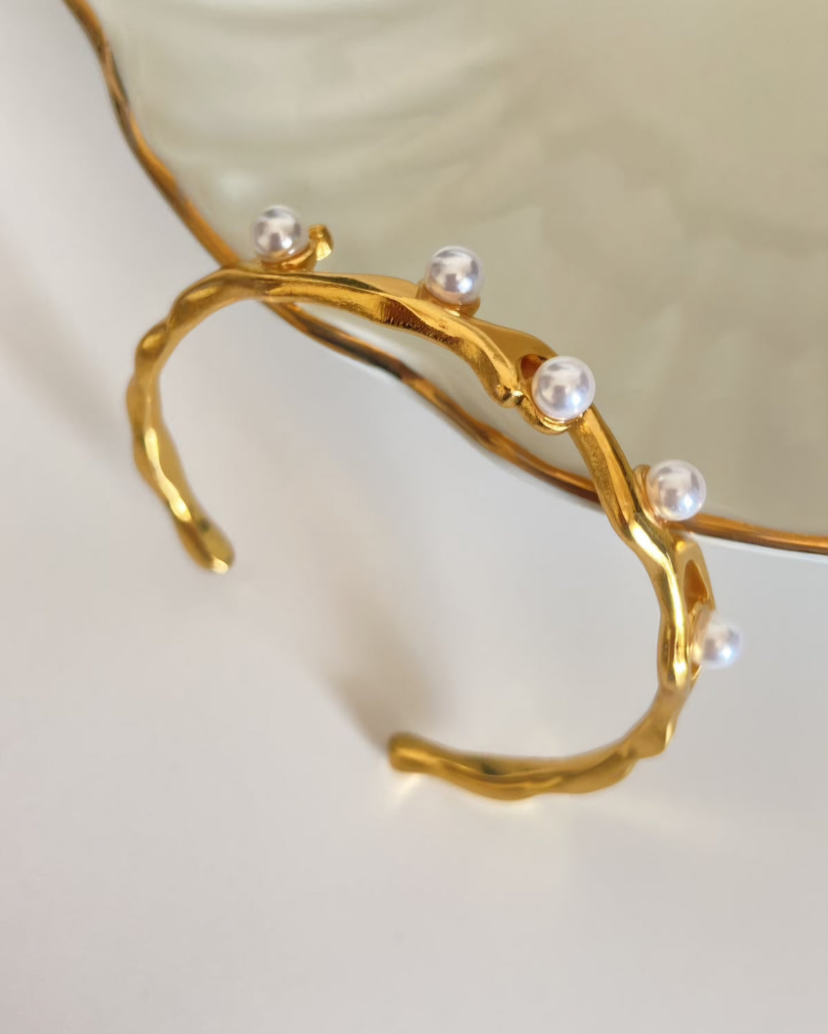 Wave Pearl Cuff Bracelet