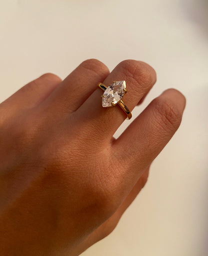 Marquise Solitaire Adjustable Ring